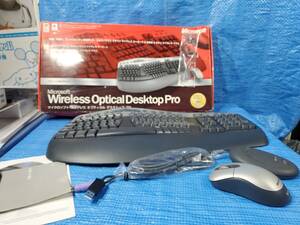 ★upck 美品 Microsoft Wireless Optical Desktop Pro エルゴノミクス マウス キーボードセット
