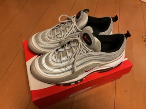 NIKE AIR MAX 97 OG QS 中古ナイキ エアマックス97 メタリックシルバー/バーシティレッド 28cm