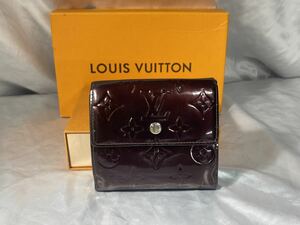 LOUIS VUITTON 中古ヴィトン ヴェルニ ポルトモネ ビエ カルトクレディWホック財布 M93523