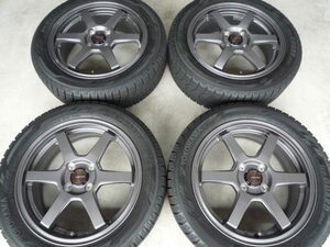 美品!バリ山! 16×6.0J+48 PCD100-4H J-TECH SPORT & 185/55R16 ヨコハマ iG60 スタッドレス 4本 中古 カローラフィールダー GRフィット