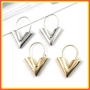 [ safety anonymity delivery ] earrings pair set V motif zinc alloy great popularity gold silver earrings earrings #C50-1