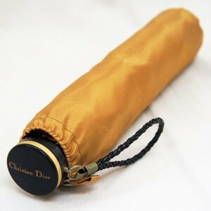中古【Christian Dior クリスチャン・ディオール】折り畳み傘 アンブレラ ゴールド 金色 直径90cm