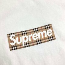ｔ)シュプリーム Supreme×バーバリー Burberry Box Logo Tee ボックスロゴ Tシャツ 半袖 XLサイズ 白 コットン 中古 ※シミ/汚れ有り_画像5