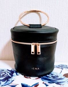 即決 未使用 イエナ IENA ノベルティ バニティ 非売品 バニティバッグ ハンドバッグ 化粧ポーチ メイクポーチ 黒 ブラック 金 ゴールド