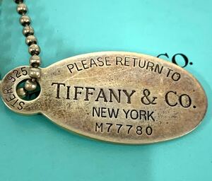TIFFANY Tiffany & Co. ティファニー リターン トゥ オーバル タグ ネックレス シルバー 925 箱付き 保存袋現状品 カ4