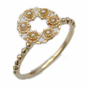 NOJESSnoje sling * ring pearl ring gold group other pearl /K10YG used lady's 