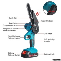 【utr】電動工具 電動のこぎり チェーンソー 片手用 軽量 強力 6inch 充電式 マキタ makita 18V 互換 Drillpro バッテリー無_画像4