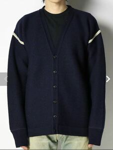 定価25万Maison Margielaメゾンマルジェラsize M デニム エルボーパッチダメージ加工 カーディガンウール ニット オーバーサイズ