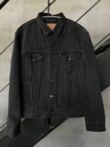 90s【Levi’s】70503-02 ブラックデニム トラッカージャケット Mサイズ ユーロリーバイス Gジージャン 黒 ダークグレー