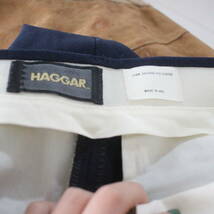 D35 80sビンテージ USA製 HAGGAR ポリエステルスラックスパンツ■1980年代製 表記34インチ TALON ネイビー アメカジ ストリート 90s 70s_画像4