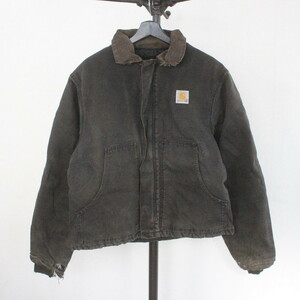 A12 90sビンテージ Carhartt カーハート トラディショナルジャケット■1990年代製 XLサイズぐらい ブラック 黒 ダック 中綿 ワーク 古着卸