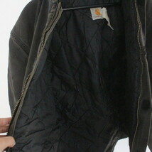 A12 90sビンテージ Carhartt カーハート トラディショナルジャケット■1990年代製 XLサイズぐらい ブラック 黒 ダック 中綿 ワーク 古着卸_画像4