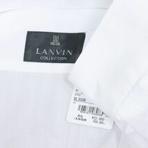 1円/LANVIN COLLECTION/50サイズ/訳 国産シャツ ブロード 無地 カッタウェイ 胸ポケット 定番 上品 長袖 新品/白/ホワイト/hf125/_画像6