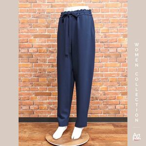 1円/秋冬/ST.JOHN/Lサイズ/ストレッチ ポンチ テーパードパンツ インポート セントジョン 新品/紺/ネイビー/hz675/