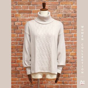 1円/秋冬/TONET/IT46サイズ/カシミヤ100％ スヌード付き 2WAY ニット イタリア製 インポート トネット 新品/ベージュ/hz254/