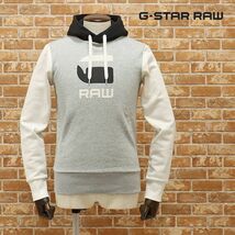 1円/秋冬/G-STAR RAW/XXSサイズ/訳 裏起毛パーカー GRAPHIC 19 CORE HDD SW L/S D12389-B161-906 ロゴ レタード 新品/グレー/gf427/_画像1