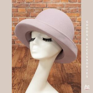 1円/NINA RICCI/フリーサイズ/ラビット フェルト ダービーハット インポート ニナリッチ 展示会/紫/ラベンダー/hz737/