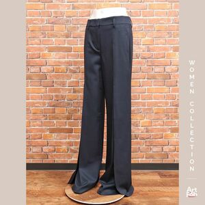 1円/秋冬/DOROTHEE SCHUMACHER/2(S)サイズ/ウール スリット ワイドパンツ インポート ドロシーシューマッハ 新品/紺/ネイビー/hz621/