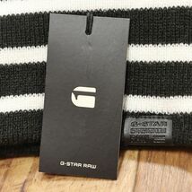 1円/G-STAR RAW/フリーサイズ/ニット帽 EFFO LONG BEANIE STRIPE D04092-K028-1790 ボーダー柄 ビーニー キャップ 新品/黒×白/ga491/_画像6