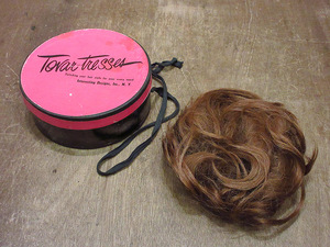  Vintage ~60's*Tovar Tresses с коробкой человек шерсть парик чай *231106i5-otclct парик часть 50s