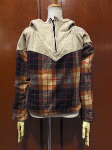 ビンテージ80's●Wyoming Woolensチェック切り替えハーフジップパーカsize XS●231105m7-m-jk-wlウールトップス古着