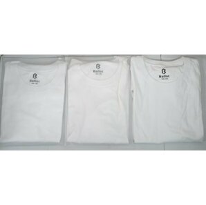 16 00870☆ [Ballot] Tシャツ 無地 半袖 3枚組 肉厚生地 アンダーシャツ 綿100％ (3XL, ホワイト)【アウトレット品】の画像1