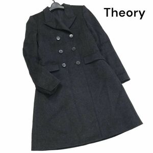 Theory セオリー 【EXPLORER/ELLERY】秋冬 ダブル釦 ウール コート Sz.S　レディース グレー　K3T00885_A#N