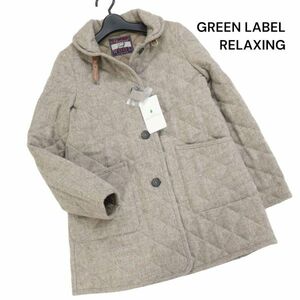 【新品 未使用】 GREEN LABEL RELAXING ユナイテッドアローズ 中綿 ウール ツイード キルティング コート Sz.36　レディース　K3T00856_A#N