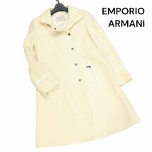 イタリア製★ EMPORIO ARMANI エンポリオ アルマーニ 秋冬 ウール シングル コート Sz.38　レディース 白　K3T00850_A#N_画像1