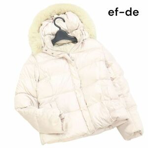 ef-de エフデ 秋冬 フォックス ファー♪ フーディー ダウン ジャケット Sz.9　レディース　K3T00999_B#N