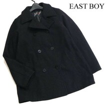 EAST BOY イーストボーイ 秋冬 メルトン ウール スクール Pコート Sz.9　レディース ダークグレー 女子 学生 通学　D2T02637_B#N_画像1