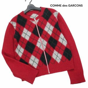 AD2000★ tricot COMME des GARCONS コムデギャルソン 秋冬 ウール ニット ジップ カーディガン ブルゾン Sz.F　レディース　K3T01059_B#N