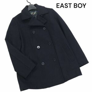 EAST BOY イーストボーイ 秋冬 メルトン ウール♪ スクール Pコート Sz.7　レディース ネイビー 女子 学生 通学　K3T01020_B#N