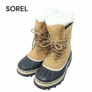 美品 箱付き★ SOREL ソレル NL1005-280 秋冬 防水♪ カリブー ボア ブーツ スノーブーツ Sz.23　レディース　K3G00062_B#T