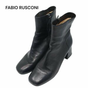 イタリア製★ FABIO RUSCONI ファビオルスコーニ ボロネーゼ製法♪ スムース レザー ブーツ Sz.35　レディース 定価4.6万　K3G00058_B#T