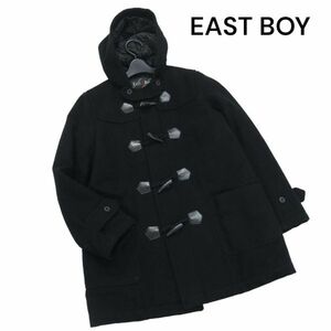 EAST BOY イーストボーイ 秋冬 中綿♪ ウール スクール ダッフルコート Sz.9　レディース 黒 女子 学生 通学　K3T01042_B#N