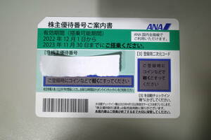 全日空　ANA　株主優待券　2023/11/30 １枚　コード通知のみ