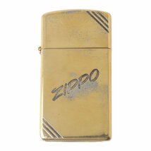 【中古】 ZIPPO ジッポー オイルライター スラッシュ 1989年製 ゴールド ケース：E V インサイドユニット：D V レザーケース NT BCランク_画像2