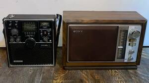 [No.189]SONY Sony 2BANDS RADIO под дерево античный радио ICF-9740&5BAND RECEIVER Sky сенсор ICF-5800 2 шт. комплект текущее состояние товар 