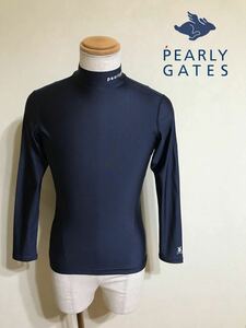 PEARLY GATES GOLF パーリーゲイツ ゴルフ インナー モック ウェア アンダーシャツ トップス サイズ2 長袖 ネイビー 055-266751