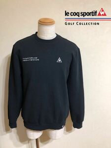 le coq sportif golf ルコック ゴルフ ウェア スウェット トレーナー トップス サイズLL 長袖 黒 QGMOJL50 デサント