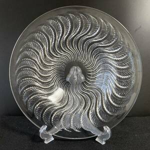 【本人作】R.LALIQUE ルネ・ラリック「Actinia」アクティニア　イソギンチャク　浅鉢　大皿　プレート　ボウル　1933年 アンティーク