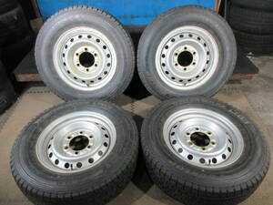 DUNLOP WINTERMAXX LT03 195/75R15 109/107L LT 15X5J 6H139.7 4本 №06596 室内保管 スタッドレス 冬タイヤ スチールホイール 鉄