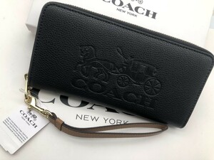 コーチ COACH 長財布 財布 ロング ジップ ストラップ付き ブラック 新品C3548 y125B