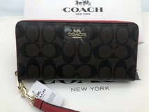 コーチ COACH 長財布 財布 シグネチャー アコーディオンラウンドジップウォレット新品f154 c4452_画像1