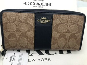 コーチ COACH 長財布 財布 シグネチャー アコーディオンラウンドジップウォレット 新品 F54630 m023