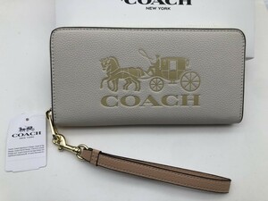 コーチ COACH 長財布 財布 ジップ ウォレット ラウンドファスナー レザー レディース ホワイト新品a060 c3548 