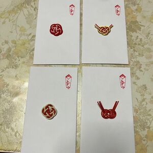 ハンドメイド　ポチ袋　4枚セット　ネコさんのポチ袋　水引