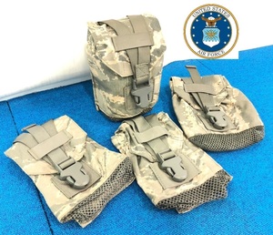 【米軍放出品】USAF 未使用品 ABU迷彩キャンティーンポーチ 4個セット ミリタリー アサルトパック サバゲー アウトドア(60)☆CK2Q