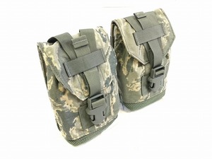 【米軍放出品】☆未使用品 迷彩ポーチ 2個 ミリタリーポーチ キャンティーンポーチ メッシュ サバゲー (コンパクト) ☆RK8CK-W#23